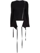 Ann Demeulemeester Cropped Wrap Jacket, Women's, Size: 4, Black, Wool