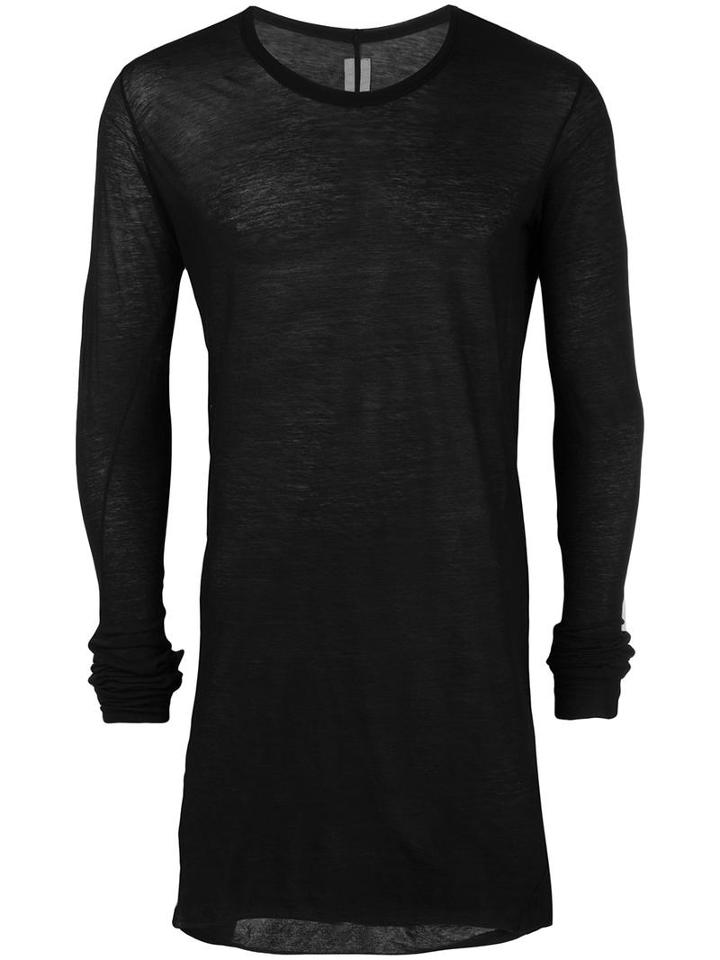 Rick Owens - Long Length T-shirt - Men - Cotton - L, Black, Cotton