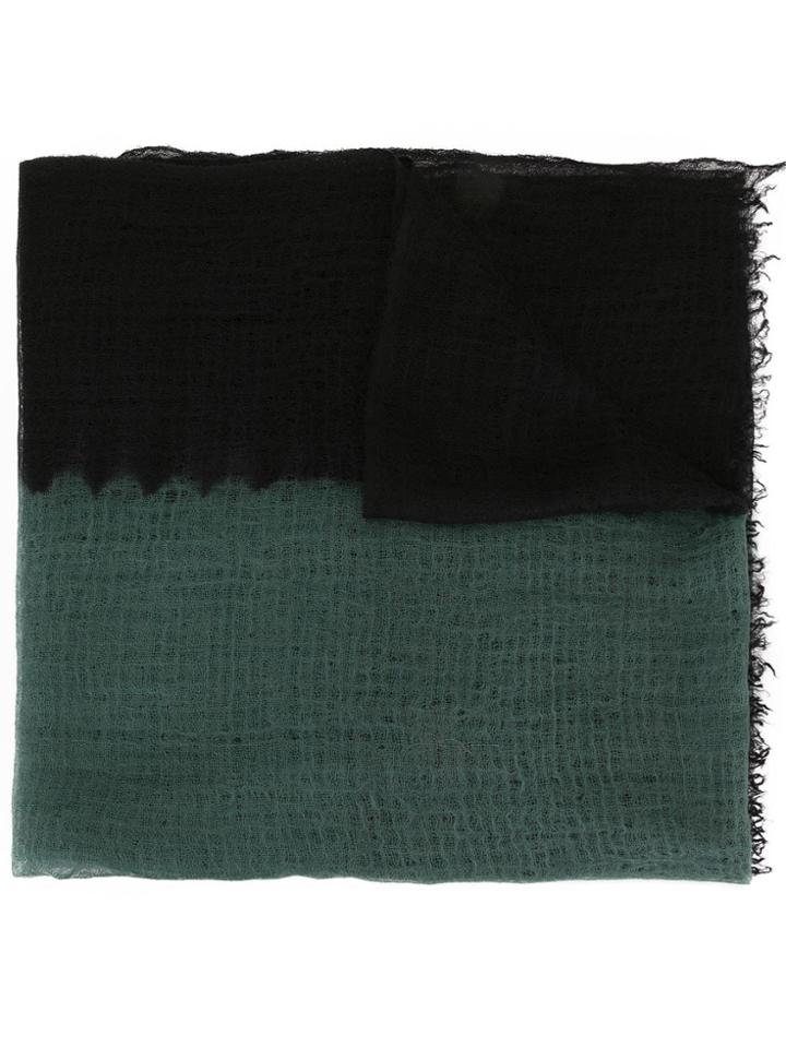 Suzusan Two-tone Cashmere Scarf - Green