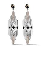 Fairfax & Roberts 18kt White Gold Art Deco Diamond And Onyx Drop