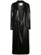 Galvan Sequined Midi Coat - Black