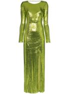 Galvan Adela Sequin Maxi Dress - Green