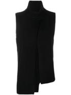Cashmere In Love Roll Neck Ribbed Sweater - Black