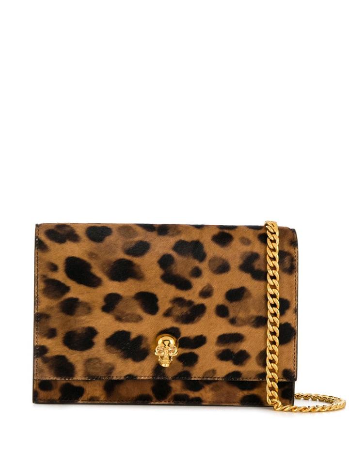 Alexander Mcqueen Leopard Print Cross-body Bag - Brown