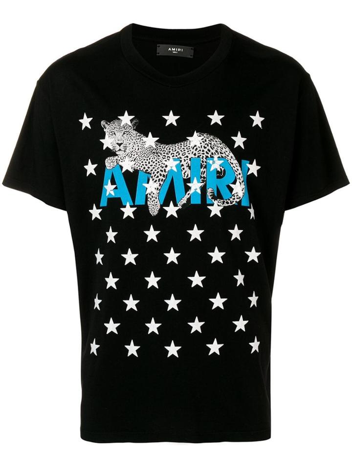Amiri Leopard Printed T-shirt - Black