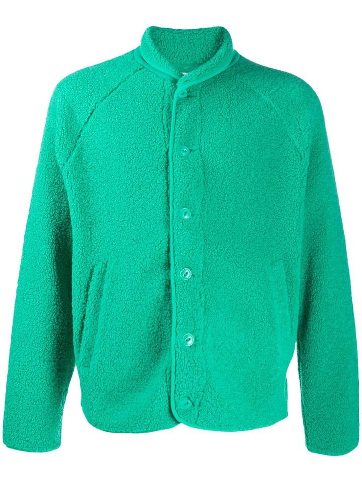 Ymc Button Shearling Cardigan - Green