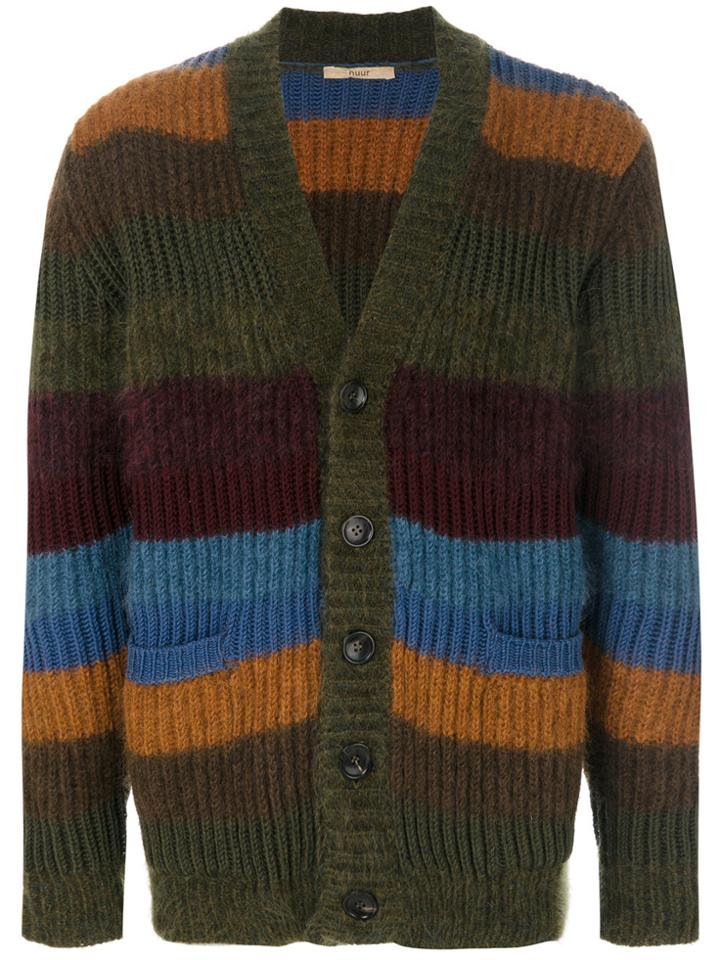 Nuur Striped V-neck Cardigan - Multicolour