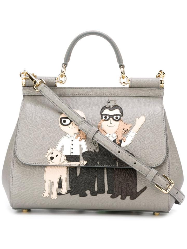 Dolce & Gabbana Designers Patch Sicily Tote - Grey