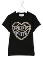 Philipp Plein Kids Logo Embellished T-shirt, Girl's, Size: 16 Yrs, Black