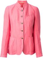 Massimo Alba Mandarin Collar Jacket, Women's, Size: Xs, Pink/purple, Linen/flax/cotton/silk