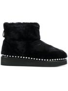 Alexander Wang Fur Boots With Studded Trim - Black