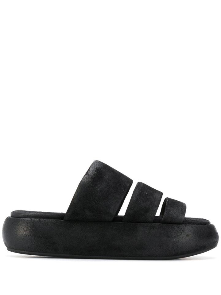 Marsèll Strappy Slides - Black