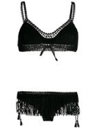 Alanui Fringe Crochet Bikini - Black