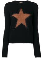 No21 Star Patch Long-sleeve Sweater - Black