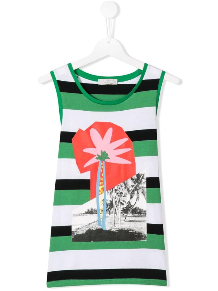 Stella Mccartney Kids Striped Palm Tree Vest Top - Green