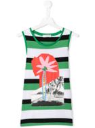 Stella Mccartney Kids Striped Palm Tree Vest Top - Green