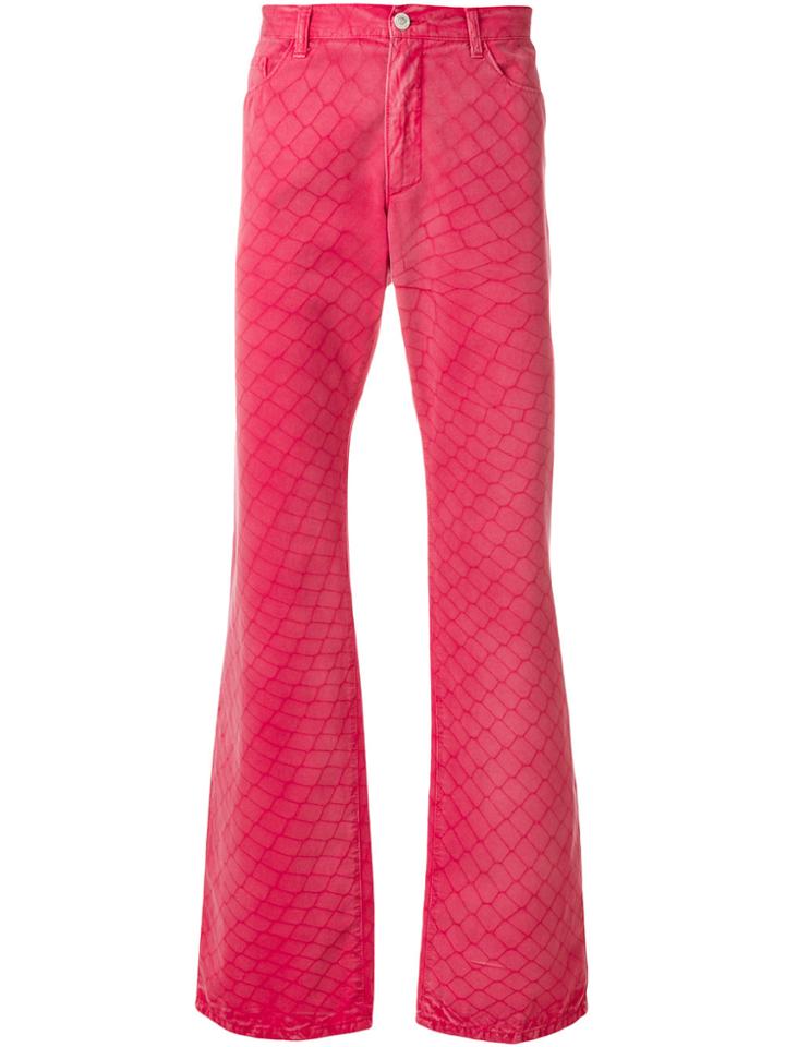 Versace Vintage Beehive Pattern Bootcut Trousers - Pink & Purple