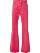 Versace Vintage Beehive Pattern Bootcut Trousers - Pink & Purple