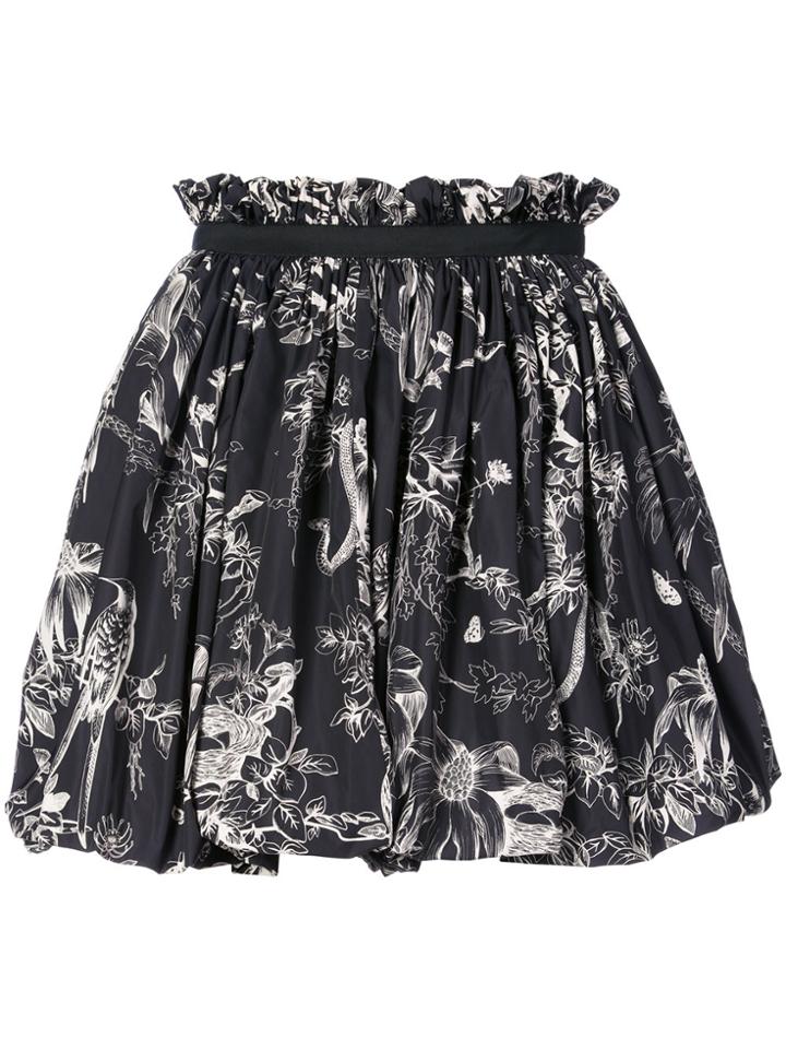 Alexander Mcqueen Bird Sketch Mini Skirt - Black