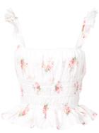Brock Collection Floral Print Cropped Top - White