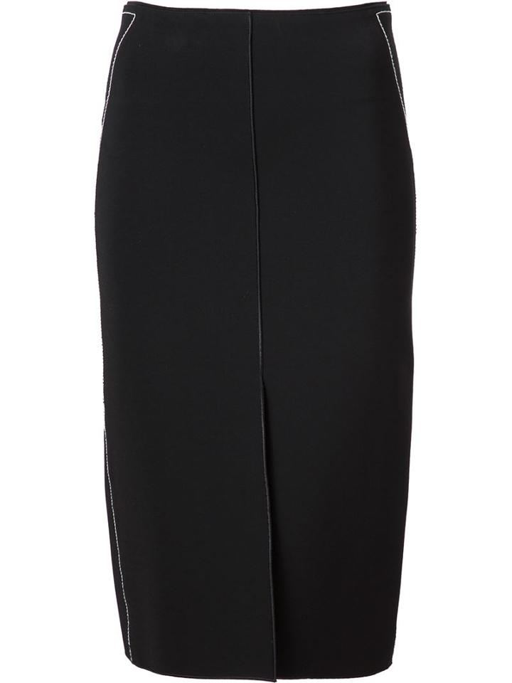 Rag & Bone Contrast Trim Slit Front 'phoebe' Fitted Skirt