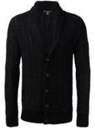 John Varvatos V-neck Cardigan, Men's, Size: Xl, Black, Polyamide/viscose/wool