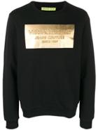 Versace Jeans Metallic Logo Print Hoodie - Black