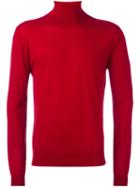 Dsquared2 Ribbed Roll Neck Jumper, Men's, Size: Large, Red, Wool
