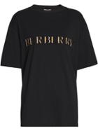 Burberry Check Logo Cotton T-shirt - Black