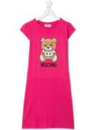 Moschino Kids Teen Teddy Toy Print Dress - Pink