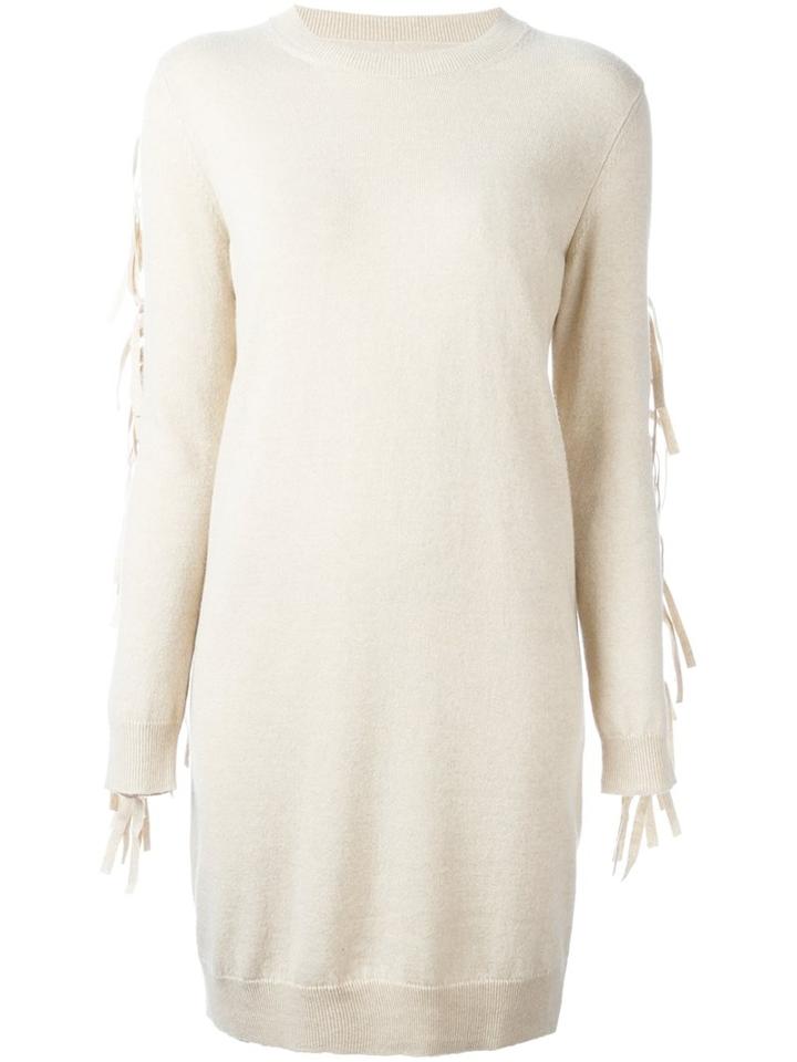 Mm6 Maison Margiela Fringe Sleeve Sweater Dress