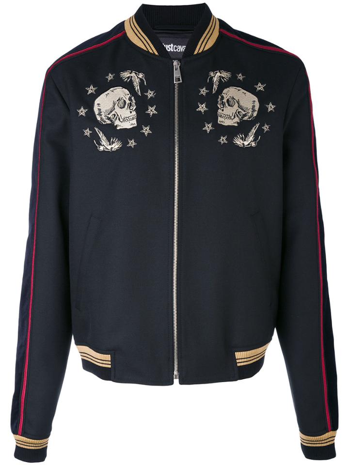 Just Cavalli Skulls Bomber Jacket - Black