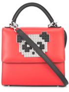 Les Petits Joueurs Mini 'alex Metal Panda' Tote, Women's, Red, Calf Leather