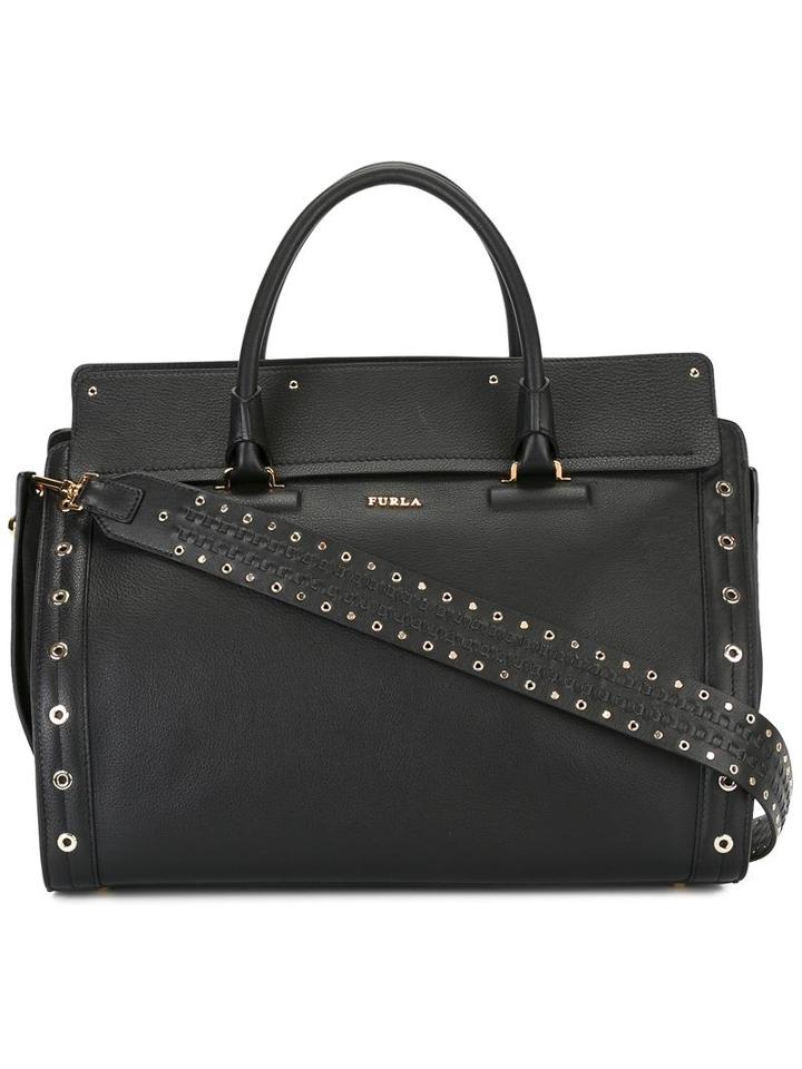 Furla Studded Tote, Women's, Black, Leather/metal (other)