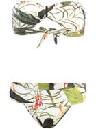 Osklen Leaf Print Bikini Set - White