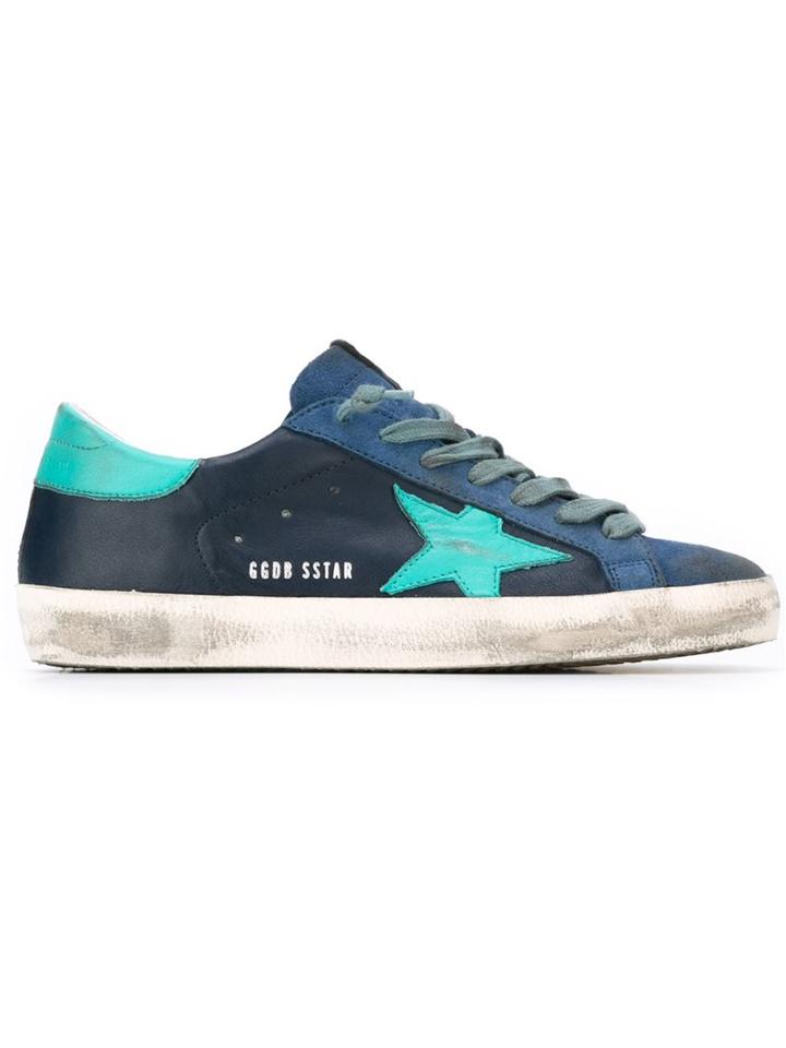 Golden Goose Deluxe Brand Super Star Sneakers, Men's, Size: 39, Blue, Leather/suede/rubber