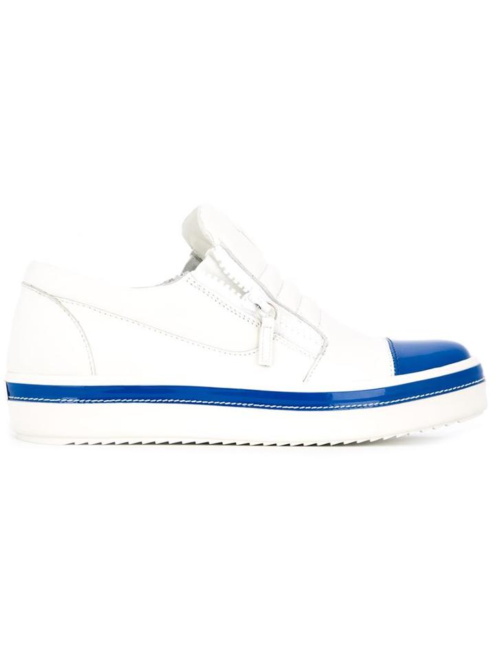 Giuseppe Zanotti Design Adam Sneakers, Men's, Size: 42, White, Leather/patent Leather/rubber