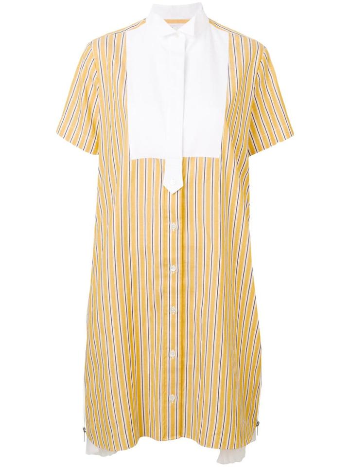 Sacai Striped Shirt Dress - Yellow