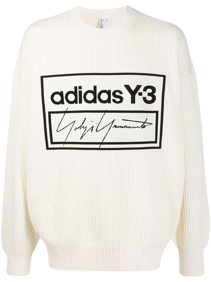 Y-3 Logo Ribbed Sweatshirt - Neutrals