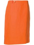 Salvatore Ferragamo Pre-owned 1980's Side Slits Skirt - Orange