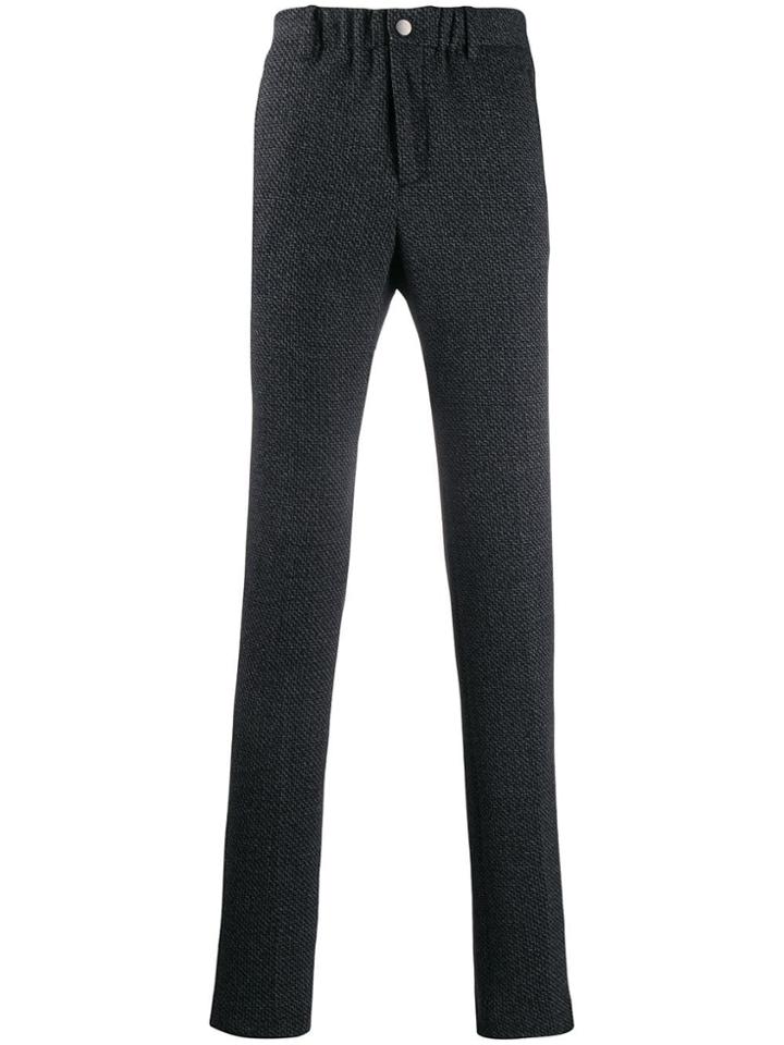 Incotex Chevron Pattern Straight Leg Trousers - Grey