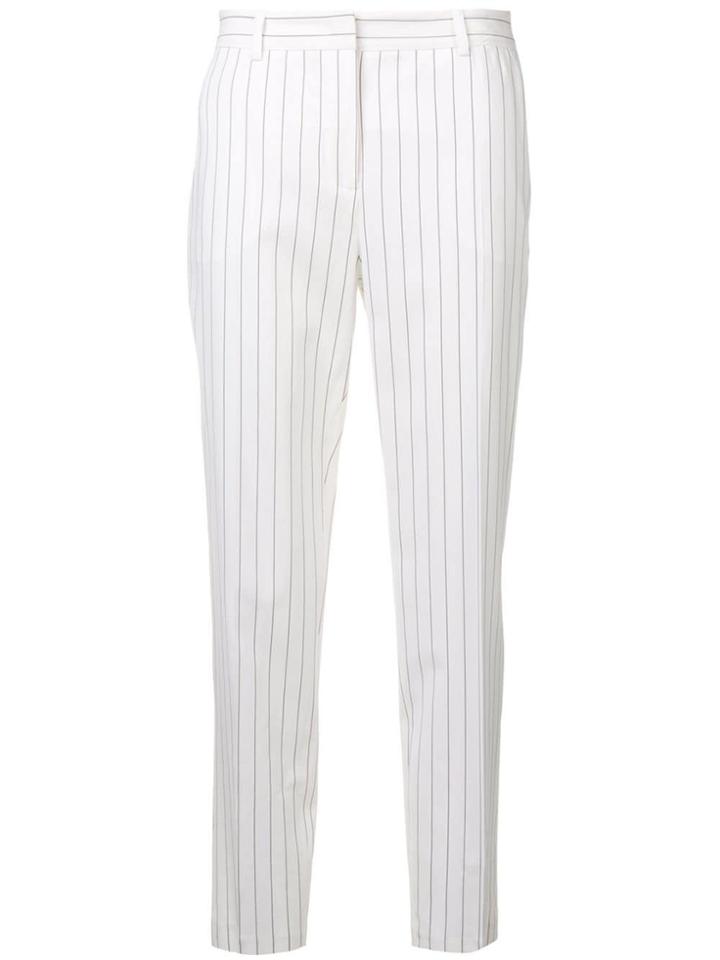 Liu Jo Striped Straight Leg Trousers - White