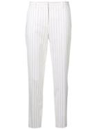 Liu Jo Striped Straight Leg Trousers - White