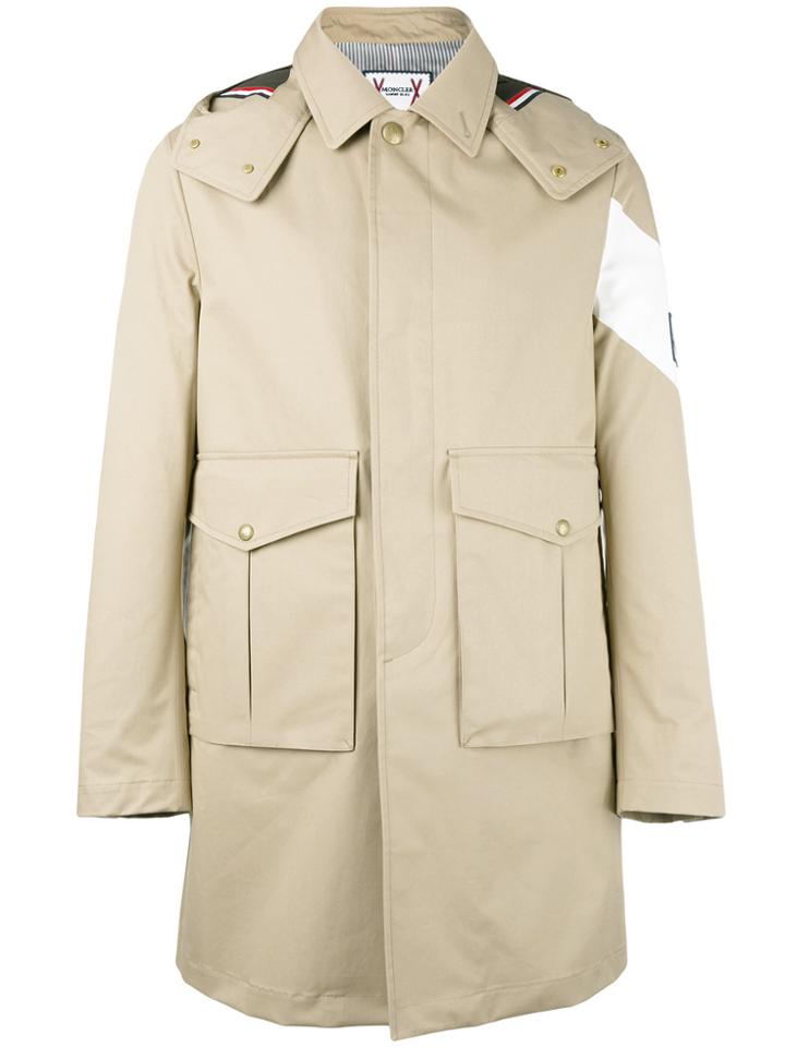 Moncler Gamme Bleu Single Breasted Coat - Nude & Neutrals
