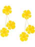 Jennifer Behr Floral Design Long Earrings - Yellow & Orange