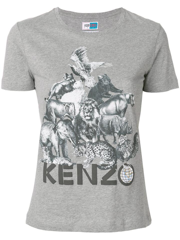 Kenzo Animal Kingdom Print T-shirt - Grey