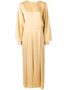 Nina Ricci Pleated Maxi Dress - Yellow