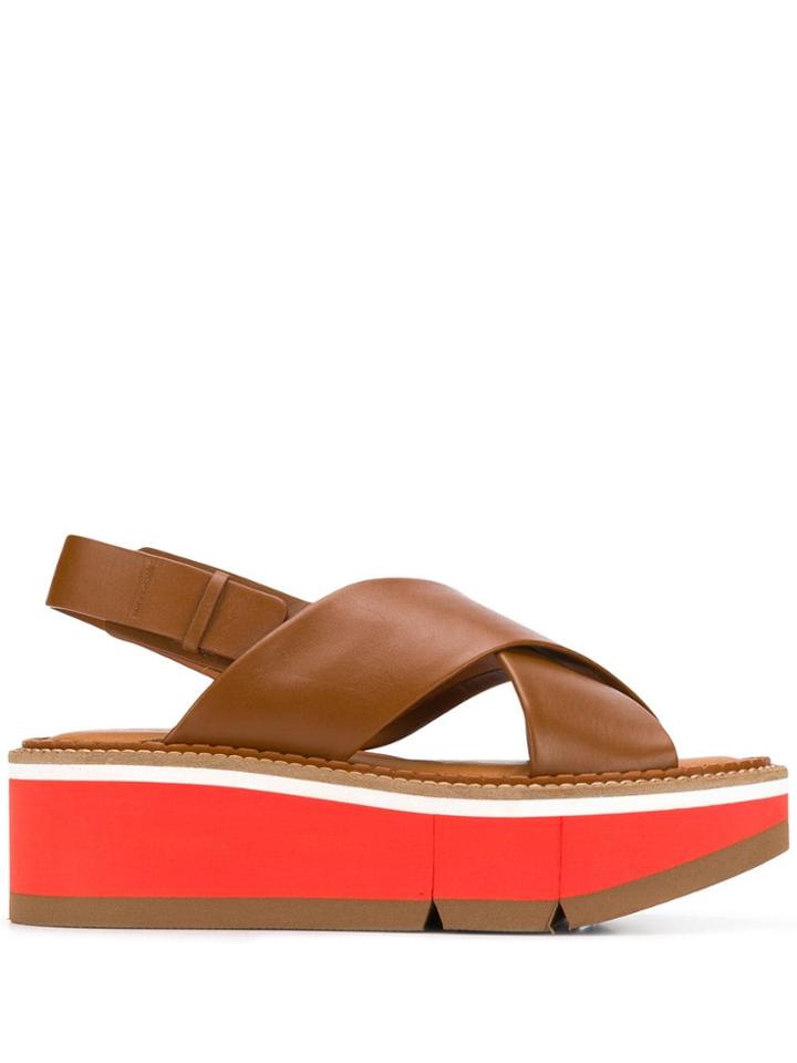 Clergerie Criss-cross Strap Sandals - Brown
