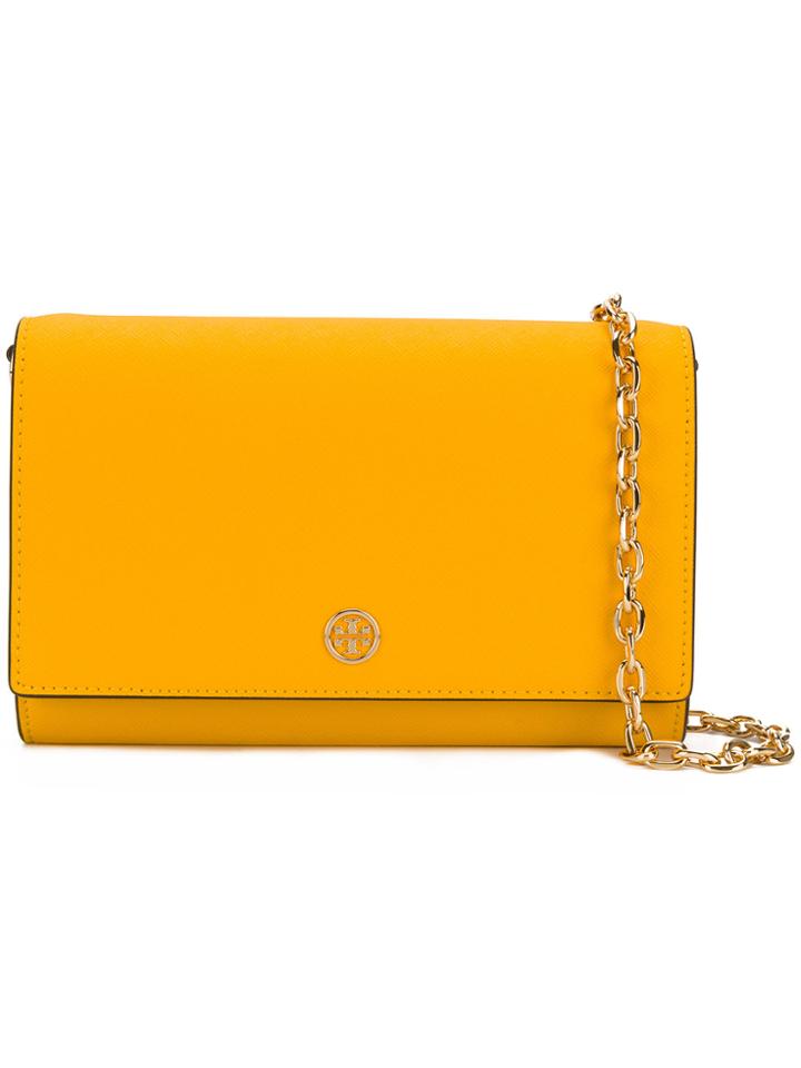 Tory Burch Logo Clutch Bag - Yellow & Orange