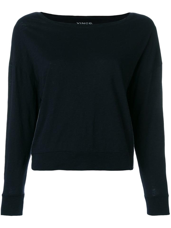 Vince Longsleeved Slightly Cropped Top - Black